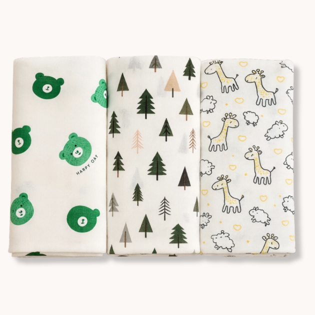 Premium Muslin Swaddles (Pack of 3)